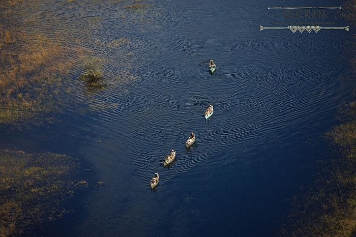 Selinda-canoe-safari-aerial-Reasons to visit Botswana