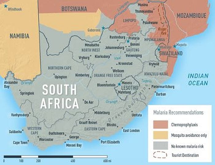 South Africa Malaria Map - Fit for Travel