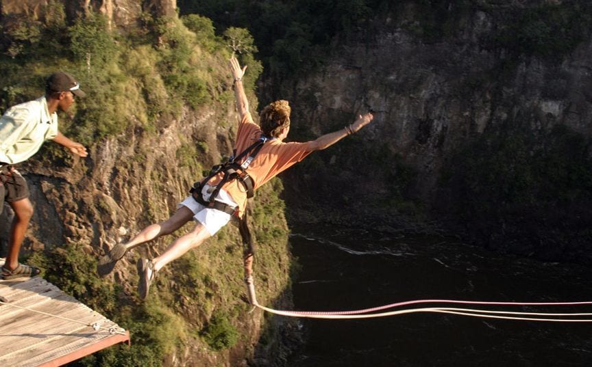 Victoria Falls Zimbabwe gorge swing, Adrenalin adventure activities from Livingstone
