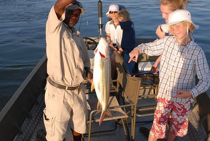 Tiger fishing on Lower Zambezi, Chongwe River camp